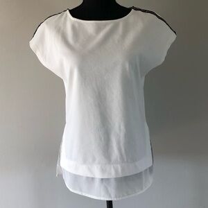 Women's Cream White and Black short sleeve top size XS